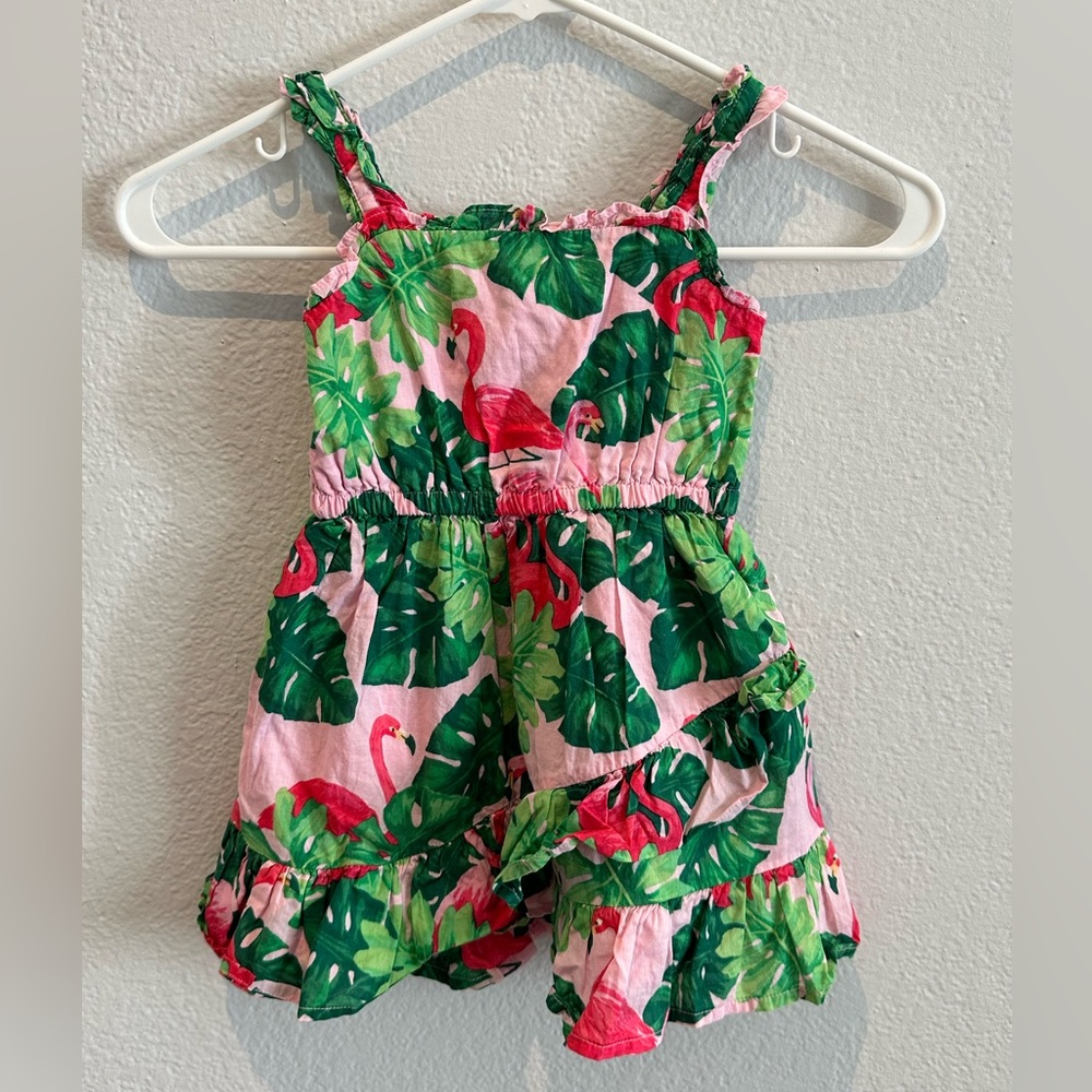 2T Janie & Jack Tropical Flamingo Ruffle Sundress